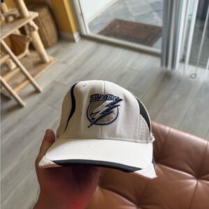 Tampa Bay Lightning White and Black Cap